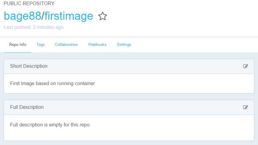 bage88/firstimage on Docker Hub